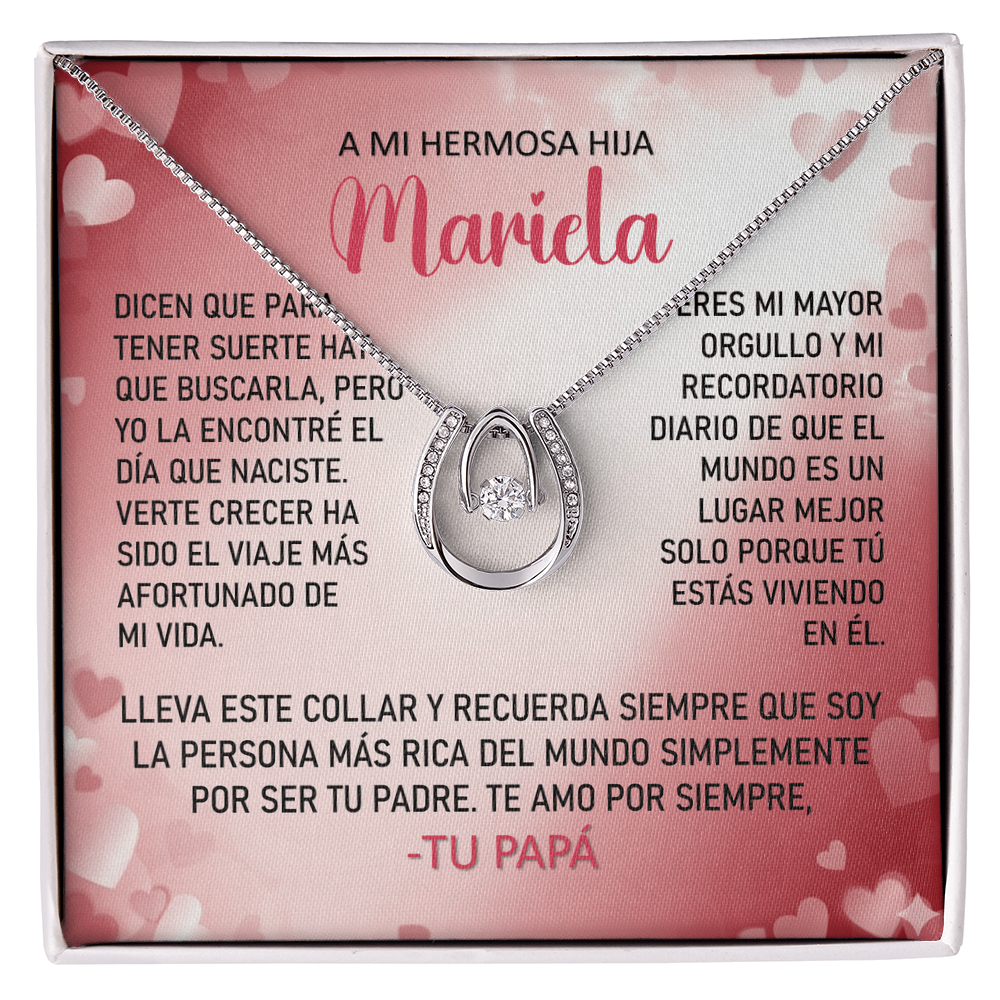 Collar MIKORA Lucky in Love Edición: "Mi Mayor Tesoro" – Regalo de Suerte y Orgullo para Hija | Oro 14K y Cristal de la Fortuna