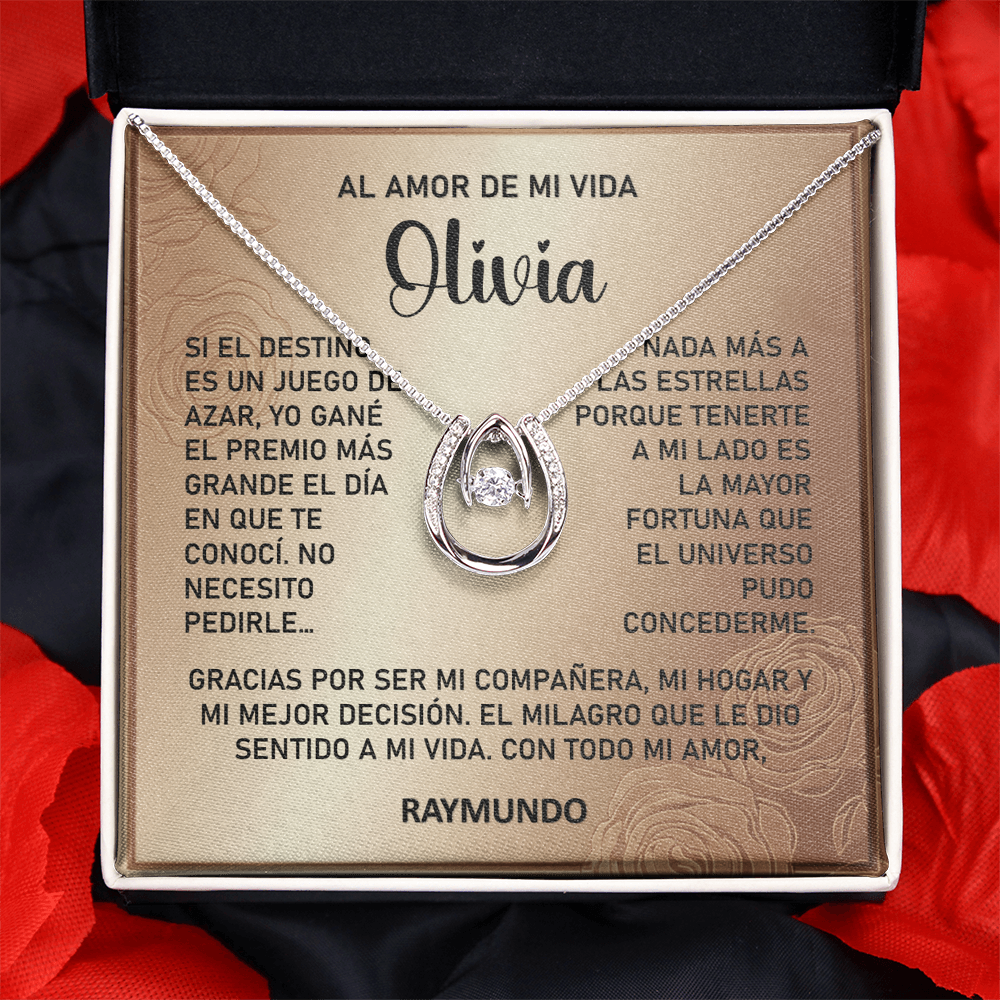 Collar MIKORA Lucky in Love Edición: "El Premio de Mi Vida" – Regalo de Lujo para el Amor de mi Vida | Oro Blanco de 14K y Cristal de la Fortuna