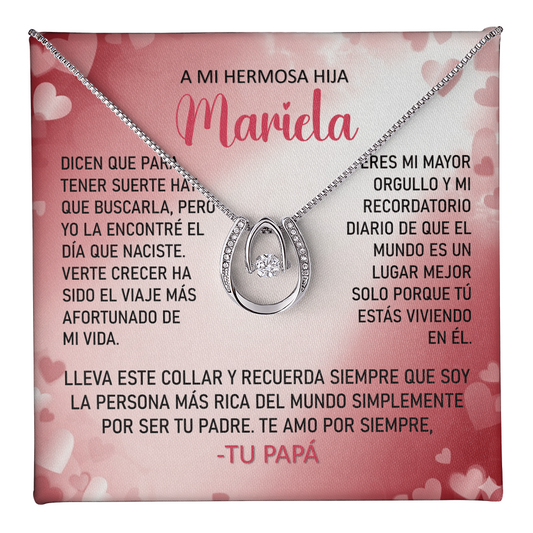 Collar MIKORA Lucky in Love Edición: "Mi Mayor Tesoro" – Regalo de Suerte y Orgullo para Hija | Oro 14K y Cristal de la Fortuna