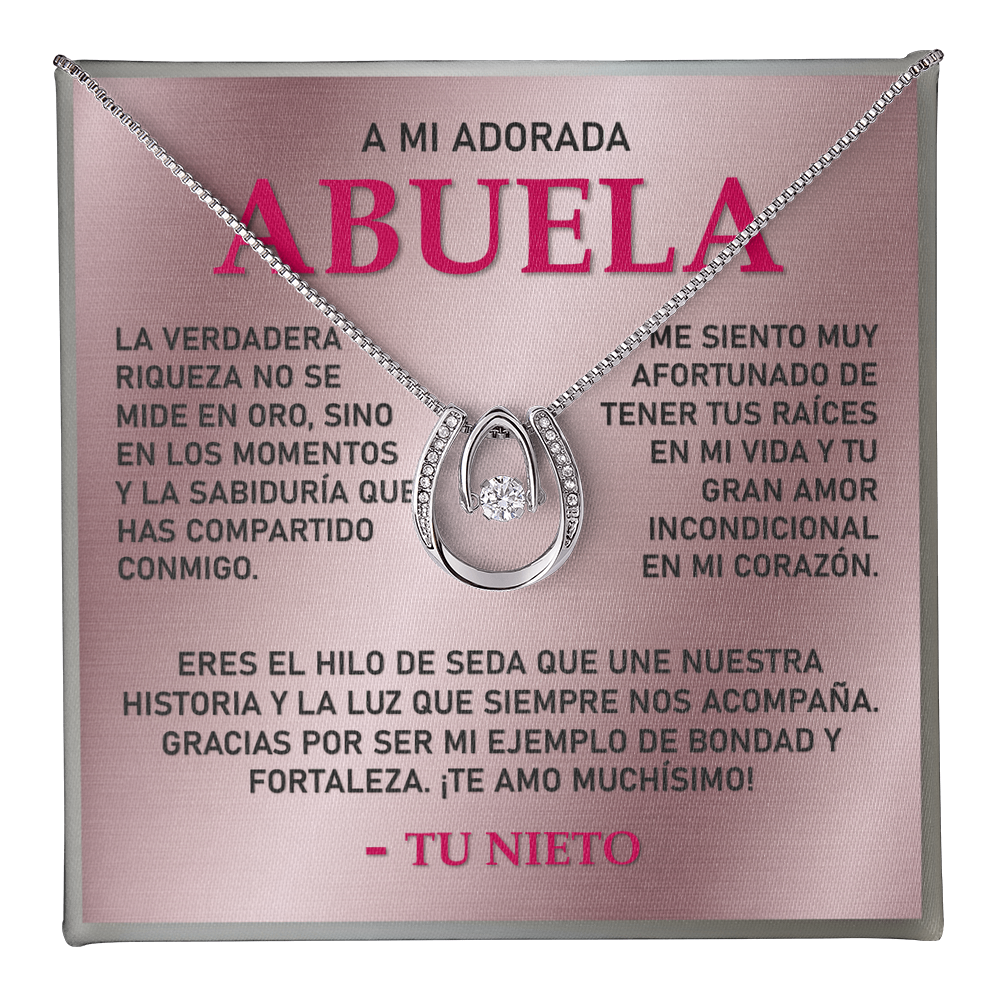 Collar MIKORA Lucky in Love Edición: "Raíces de Amor" – Regalo de Legado para Abuela | Baño de Oro Blanco 14K y Cristal de la Fortuna