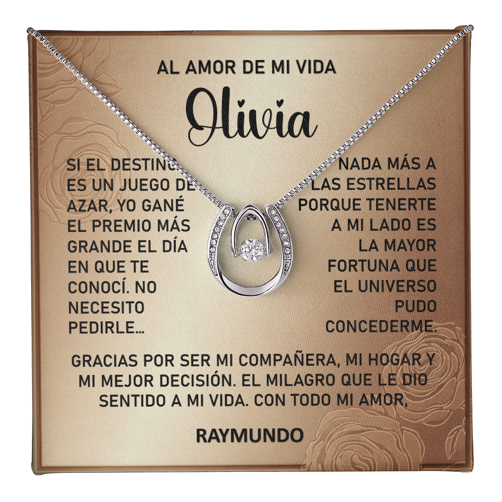 Collar MIKORA Lucky in Love Edición: "El Premio de Mi Vida" – Regalo de Lujo para el Amor de mi Vida | Oro Blanco de 14K y Cristal de la Fortuna