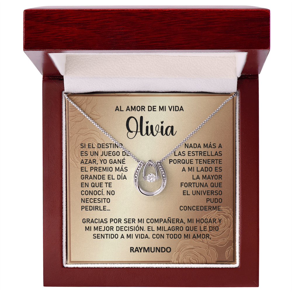 Collar MIKORA Lucky in Love Edición: "El Premio de Mi Vida" – Regalo de Lujo para el Amor de mi Vida | Oro Blanco de 14K y Cristal de la Fortuna