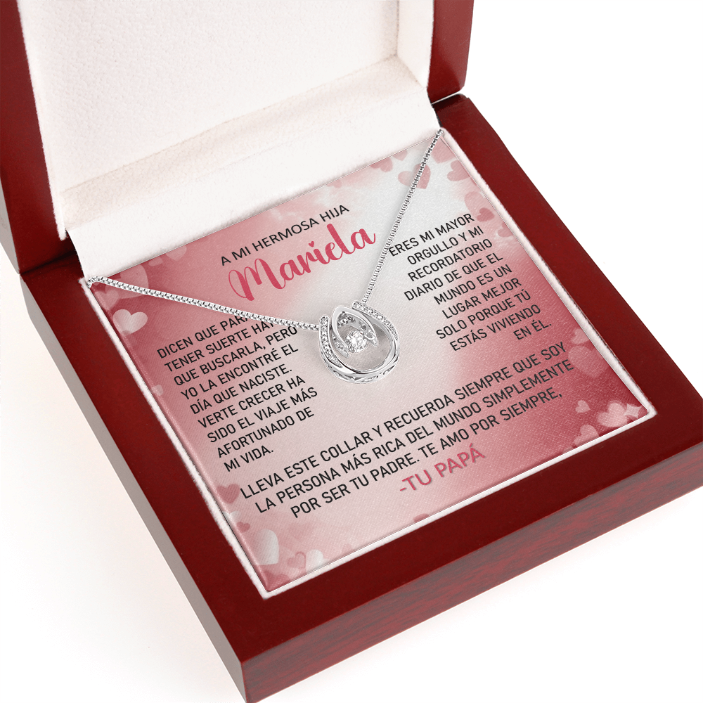 Collar MIKORA Lucky in Love Edición: "Mi Mayor Tesoro" – Regalo de Suerte y Orgullo para Hija | Oro 14K y Cristal de la Fortuna