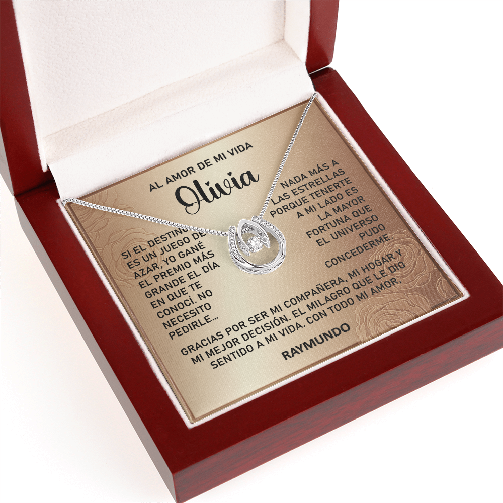 Collar MIKORA Lucky in Love Edición: "El Premio de Mi Vida" – Regalo de Lujo para el Amor de mi Vida | Oro Blanco de 14K y Cristal de la Fortuna