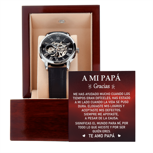 ⌚ Reloj Mikora Men's Openwork Watch: El Tiempo de un Padre | Edición de Lujo "Gracias Papá"