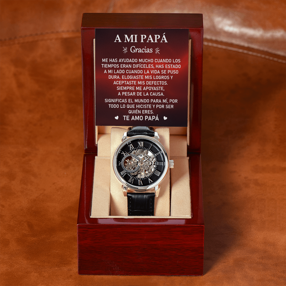 ⌚ Reloj Mikora Men's Openwork Watch: El Tiempo de un Padre | Edición de Lujo "Gracias Papá"