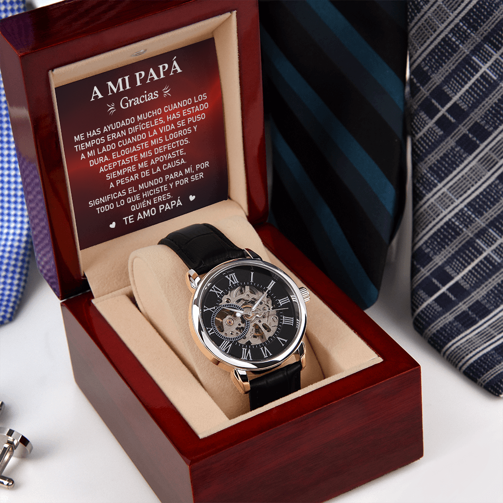 ⌚ Reloj Mikora Men's Openwork Watch: El Tiempo de un Padre | Edición de Lujo "Gracias Papá"