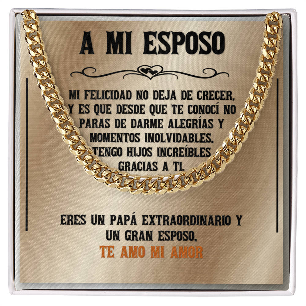 Cuban Link Chain: El Rey de mi Corazón | Regalo para Esposo