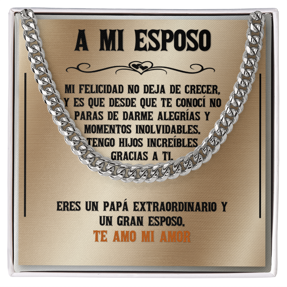 Cuban Link Chain: El Rey de mi Corazón | Regalo para Esposo
