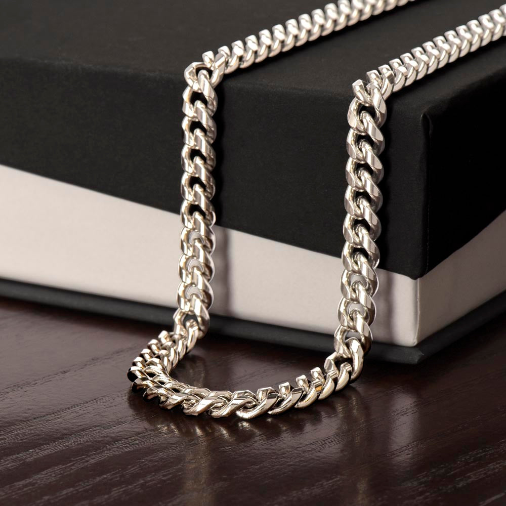 Cuban Link Chain: El Rey de mi Corazón | Regalo para Esposo