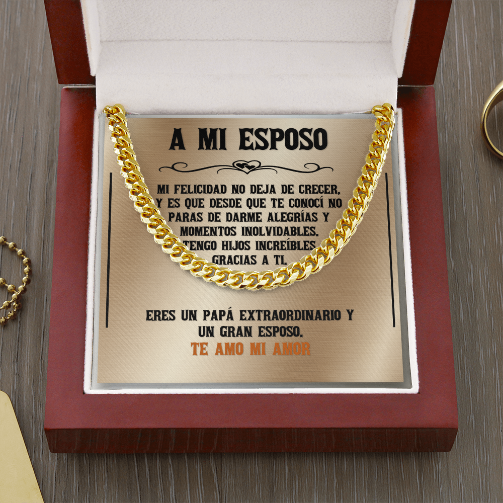 Cuban Link Chain: El Rey de mi Corazón | Regalo para Esposo