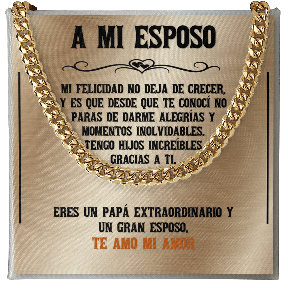 Cuban Link Chain: El Rey de mi Corazón | Regalo para Esposo