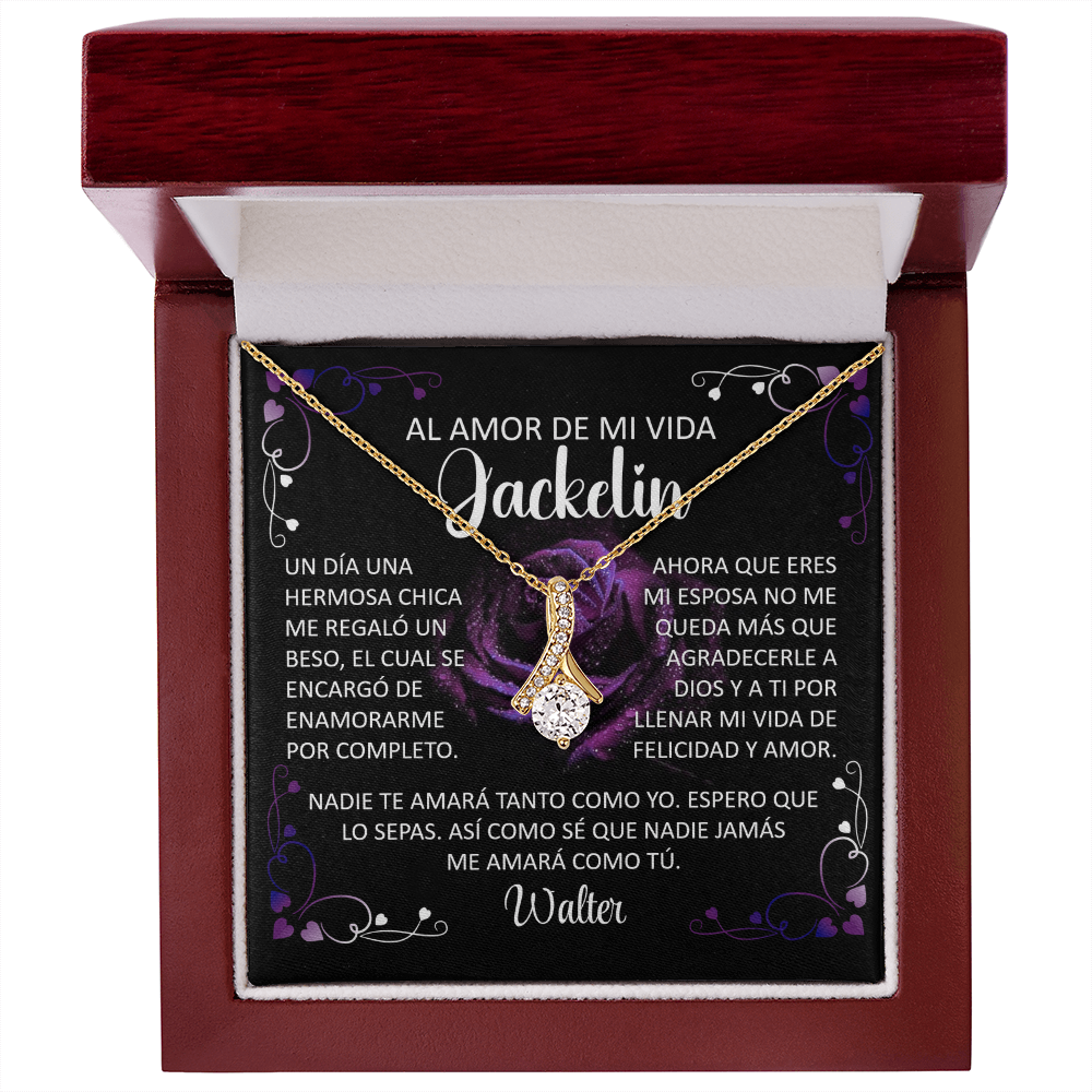 Collar MIKORA Alluring Beauty Edición: "Nuestro Primer Beso"- Regalo de Aniversario para Esposa | Oro 14K / 18K