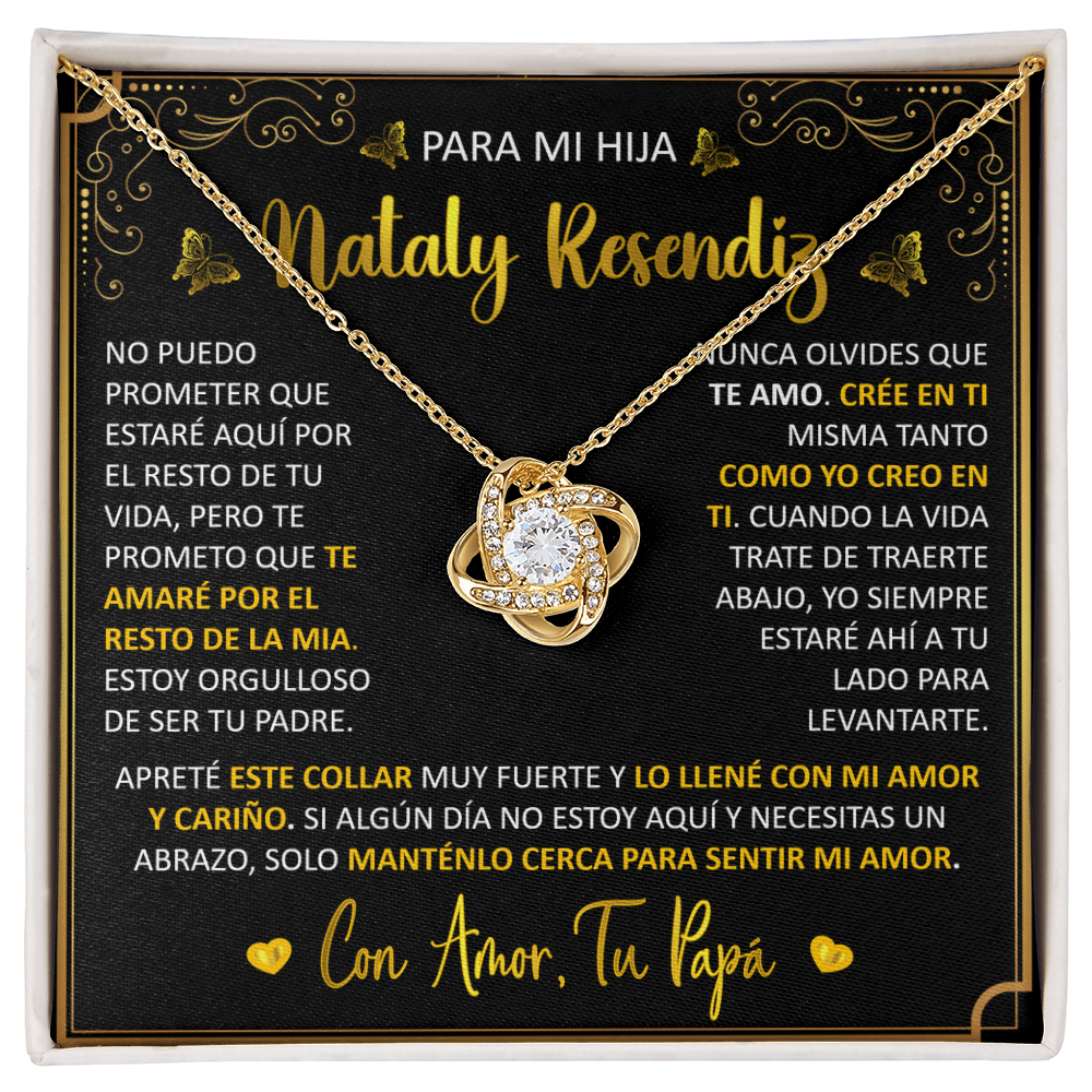 Collar Mikora Love Knot: "Te Amaré Por El Resto De Mi Vida" (Acabado en Oro 14q - 18q)