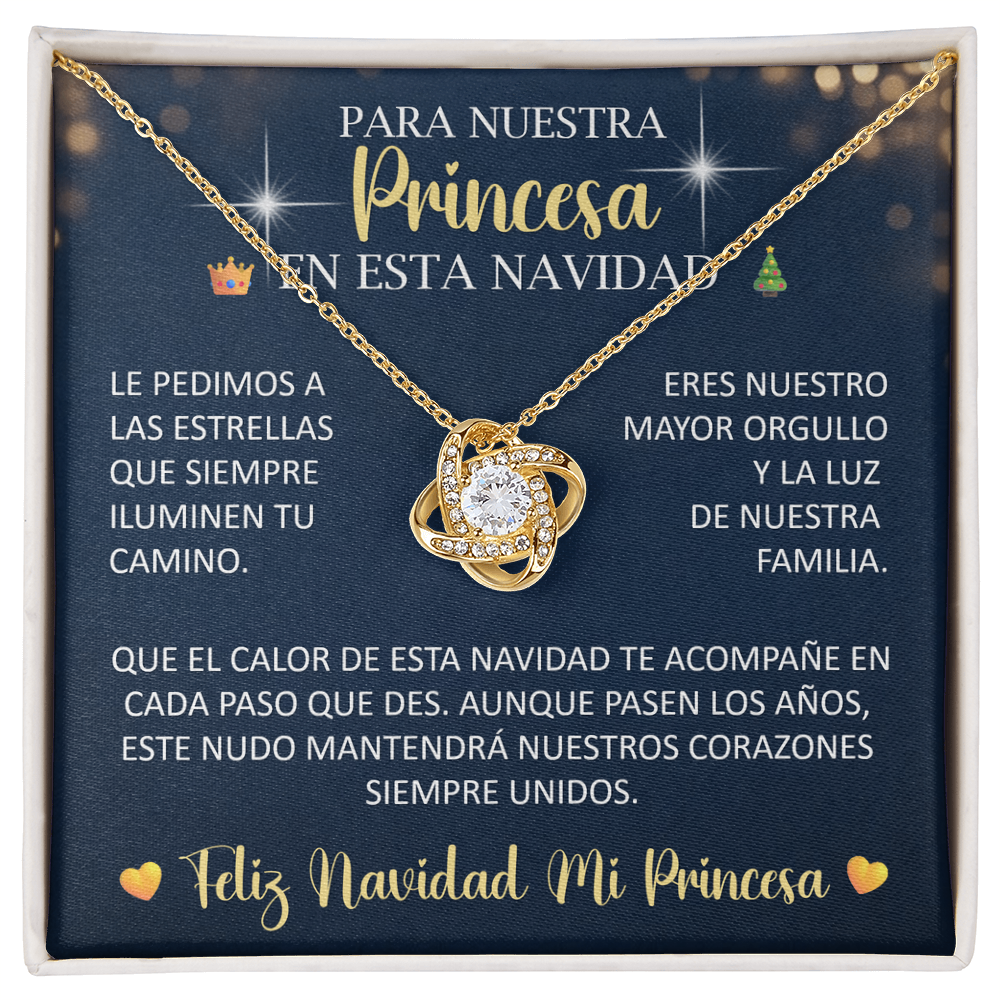Collar Love Knot Edicion Navideña: "Para Nuestra Princesa en esta Navidad" – Regalo de Mamá y Papá 🎄👑