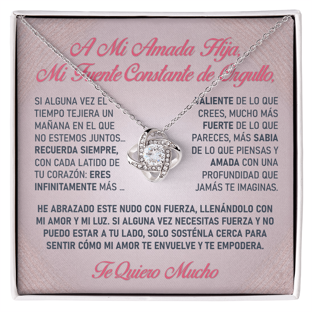 Collar "Luz de tu Valentía" (Love Knot - Hija) – El Nudo Eterno de tu Fuerza Radiante ✨🎀💖