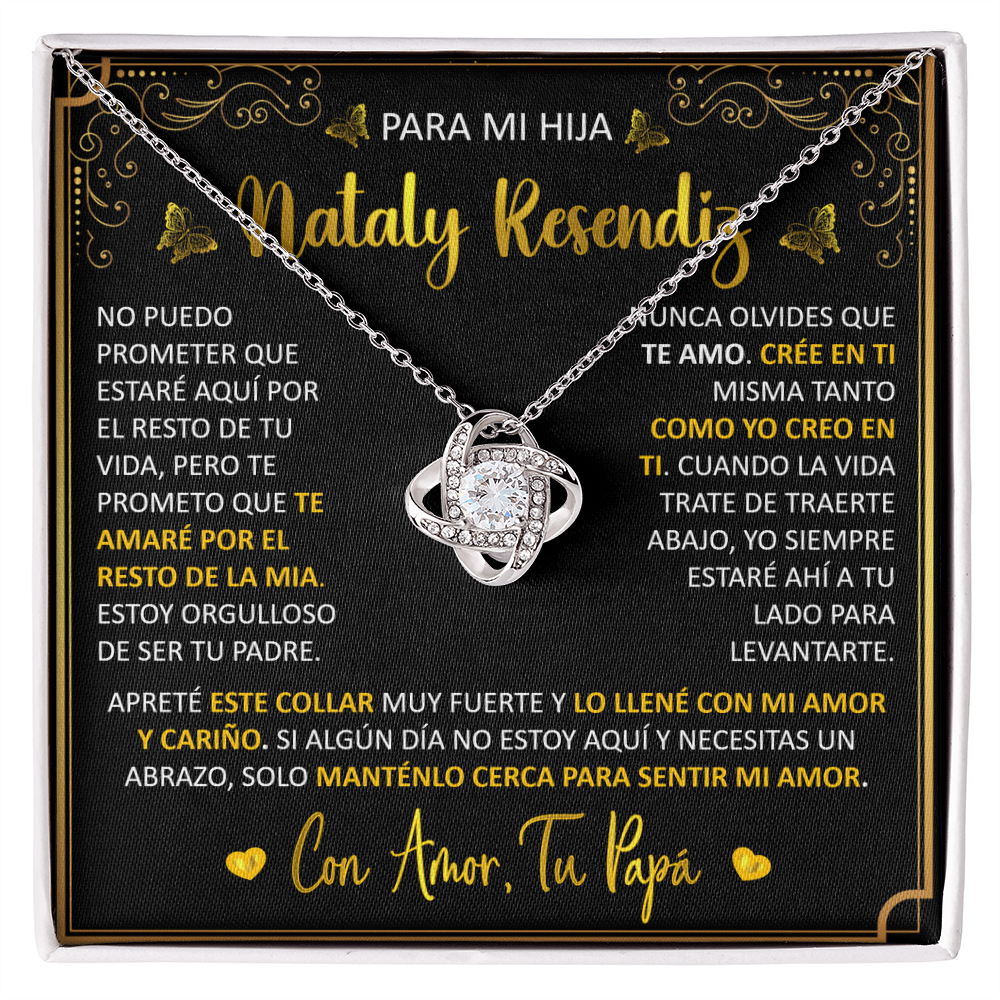 Collar Mikora Love Knot: "Te Amaré Por El Resto De Mi Vida" (Acabado en Oro 14q - 18q)
