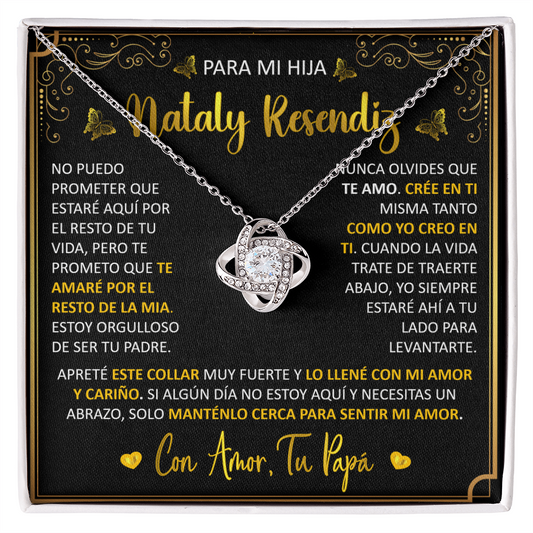Collar Mikora Love Knot: "Te Amaré Por El Resto De Mi Vida" (Acabado en Oro 14q - 18q)