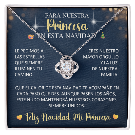 Collar Love Knot Edicion Navideña: "Para Nuestra Princesa en esta Navidad" – Regalo de Mamá y Papá 🎄👑