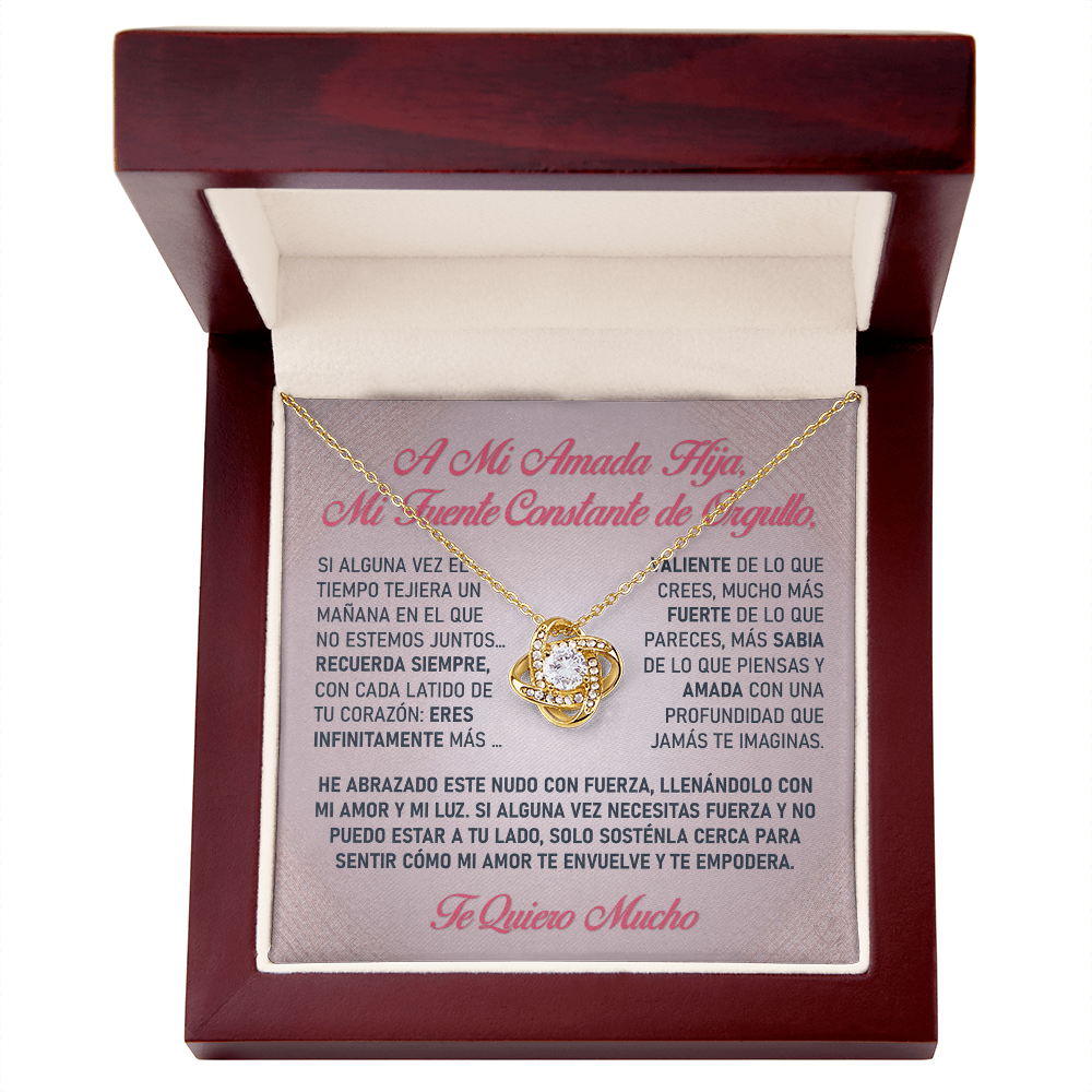 Collar "Luz de tu Valentía" (Love Knot - Hija) – El Nudo Eterno de tu Fuerza Radiante ✨🎀💖