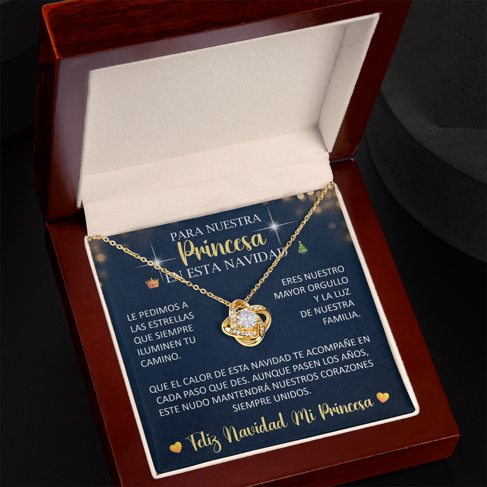 Collar Love Knot Edicion Navideña: "Para Nuestra Princesa en esta Navidad" – Regalo de Mamá y Papá 🎄👑