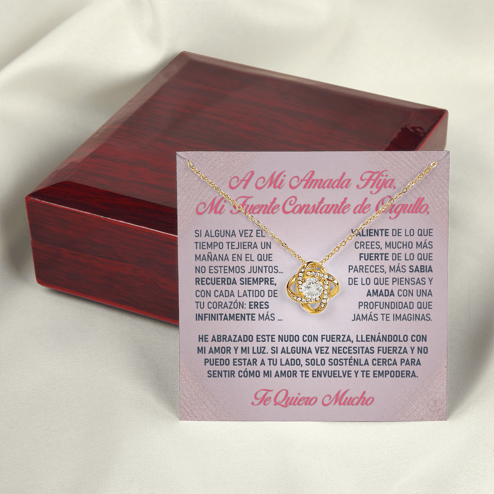 Collar "Luz de tu Valentía" (Love Knot - Hija) – El Nudo Eterno de tu Fuerza Radiante ✨🎀💖