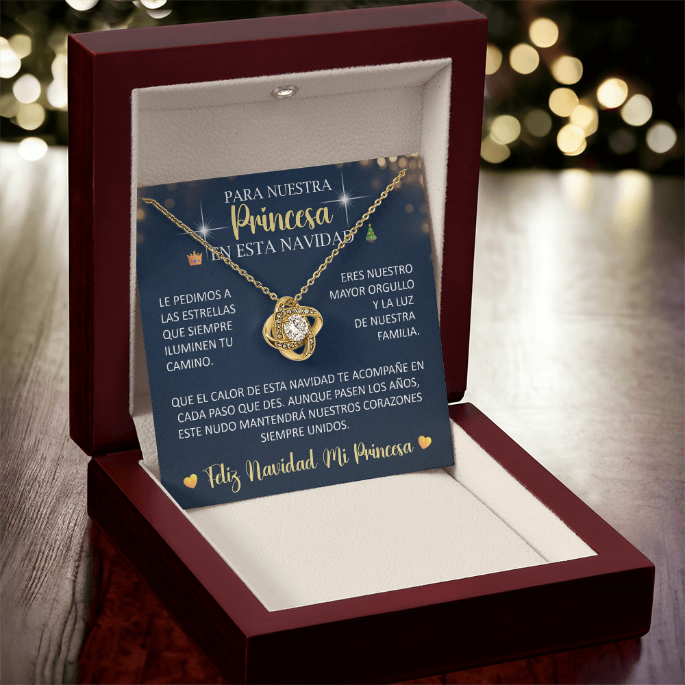 Collar Love Knot Edicion Navideña: "Para Nuestra Princesa en esta Navidad" – Regalo de Mamá y Papá 🎄👑