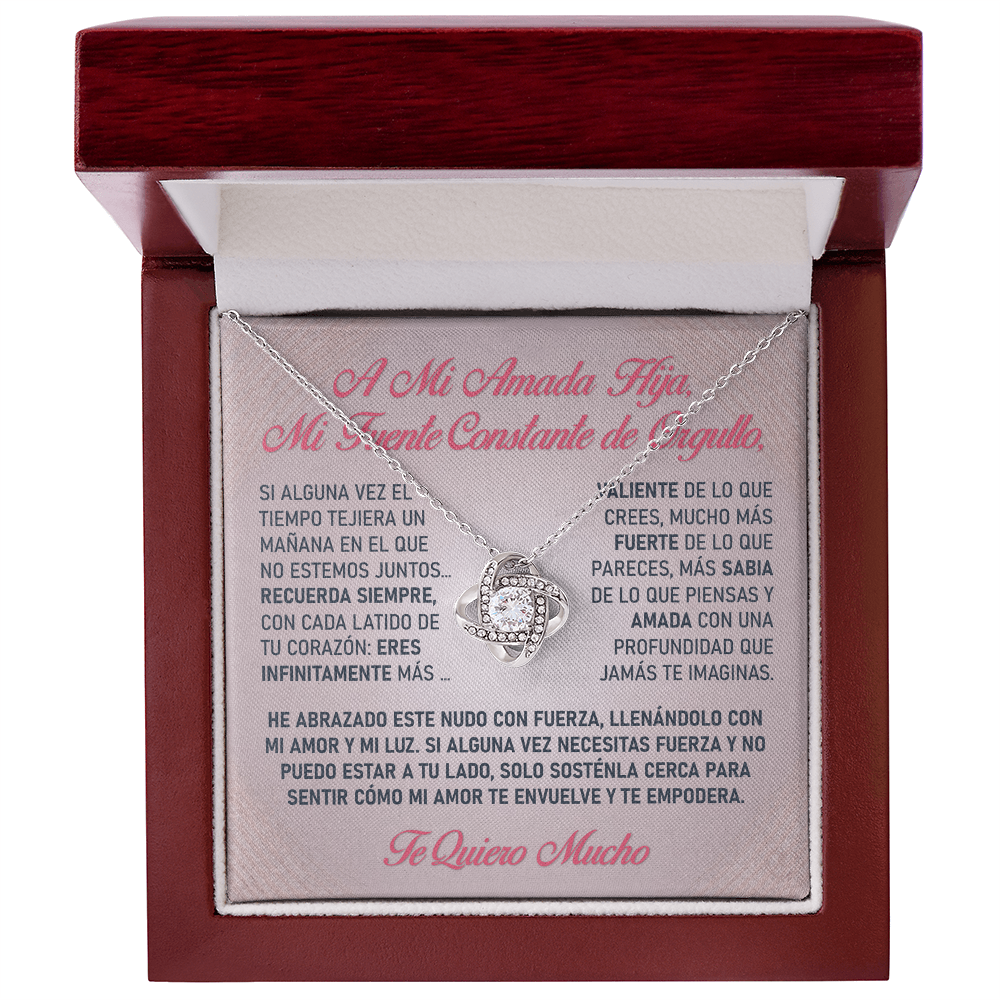 Collar "Luz de tu Valentía" (Love Knot - Hija) – El Nudo Eterno de tu Fuerza Radiante ✨🎀💖