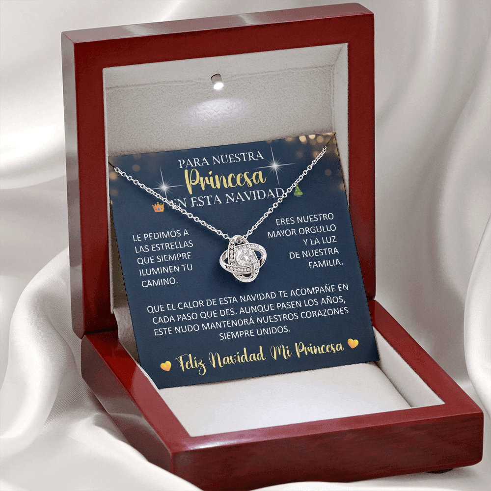 Collar Love Knot Edicion Navideña: "Para Nuestra Princesa en esta Navidad" – Regalo de Mamá y Papá 🎄👑