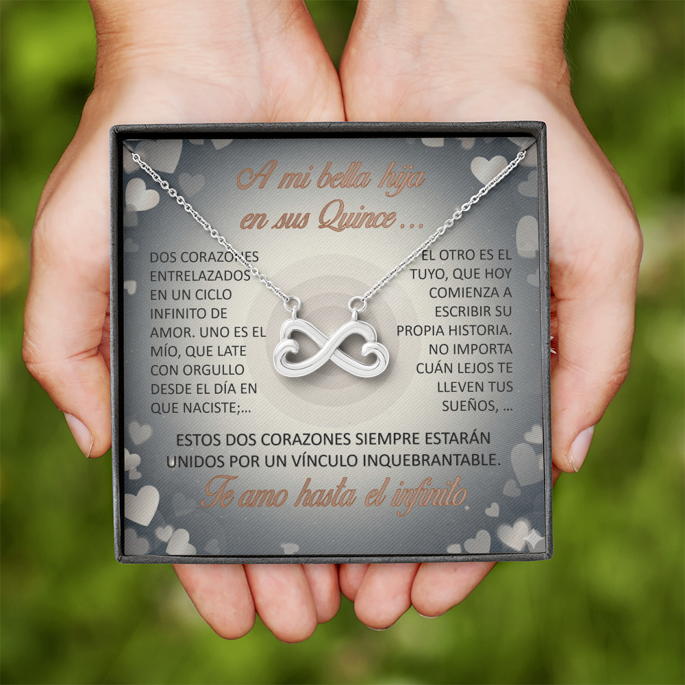 Collar "Eterno Lazo de Quince" (Infinito de Corazones) – Regalo para la hija quinceañera