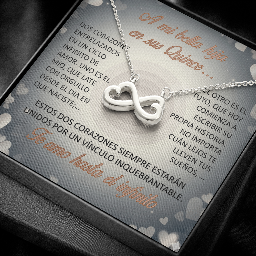 Collar "Eterno Lazo de Quince" (Infinito de Corazones) – Regalo para la hija quinceañera