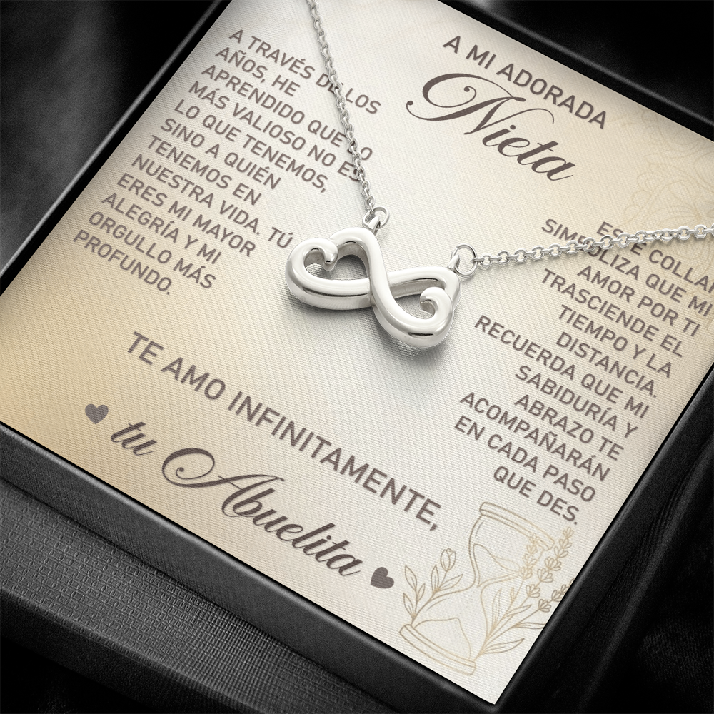 Collar MIKORA Endless Love Corazones Infinitos "Legado de Amor" - Regalo de Abuela a Nieta - Acabado en Oro de 14k/18k ♾️👵❤️