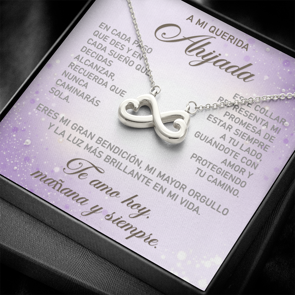 Collar MIKORA Endless Love 'Corazones Infinitos' Edición: "Luz de Guía" - Acabado en Oro de 14k o 18k - Regalo de Madrina a Ahijada ♾️🕊️