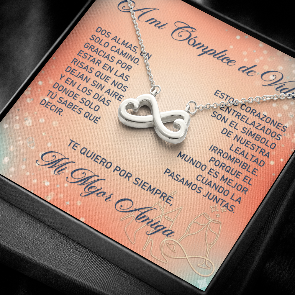 Collar MIKORA Endless Love Corazones Infinitos Edición: "Almas Gemelas" - Acabado en Oro de 14k o 18k - Regalo para Mejor Amiga ♾️👯‍♀️