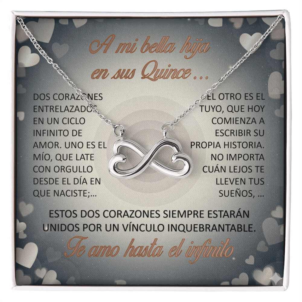 Collar "Eterno Lazo de Quince" (Infinito de Corazones) – Regalo para la hija quinceañera