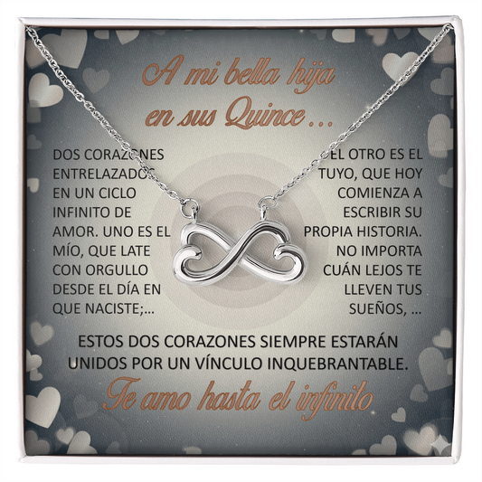 Collar "Eterno Lazo de Quince" (Infinito de Corazones) – Regalo para la hija quinceañera