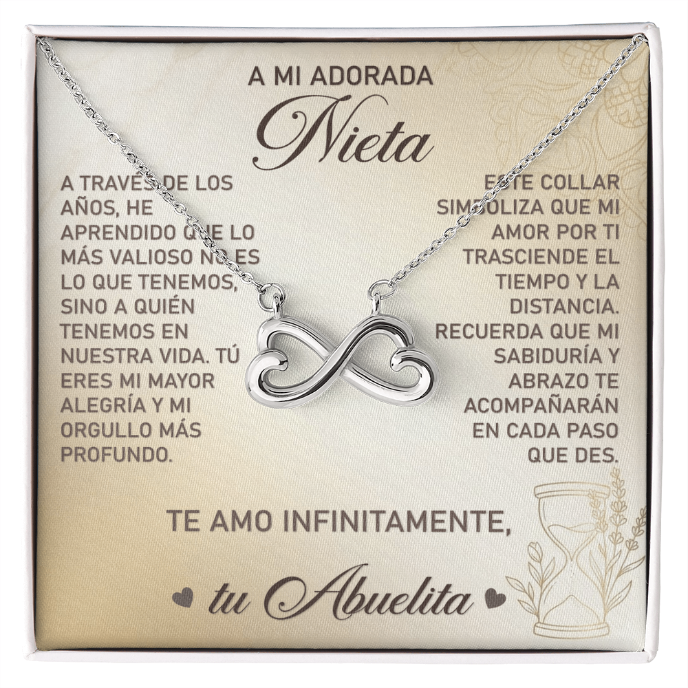 Collar MIKORA Endless Love Corazones Infinitos "Legado de Amor" - Regalo de Abuela a Nieta - Acabado en Oro de 14k/18k ♾️👵❤️