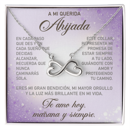 Collar MIKORA Endless Love 'Corazones Infinitos' Edición: "Luz de Guía" - Acabado en Oro de 14k o 18k - Regalo de Madrina a Ahijada ♾️🕊️