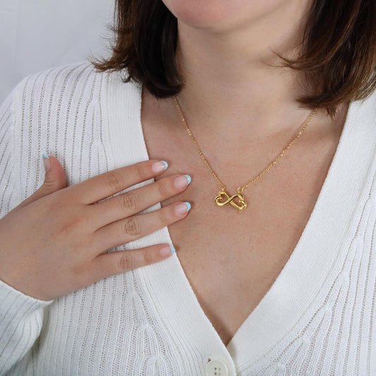 Collar MIKORA Endless Love Corazones Infinitos Edición: "Almas Gemelas" - Acabado en Oro de 14k o 18k - Regalo para Mejor Amiga ♾️👯‍♀️