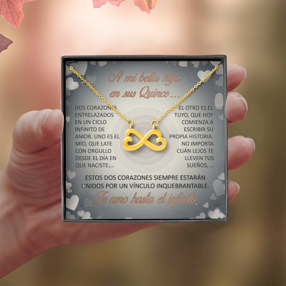 Collar "Eterno Lazo de Quince" (Infinito de Corazones) – Regalo para la hija quinceañera