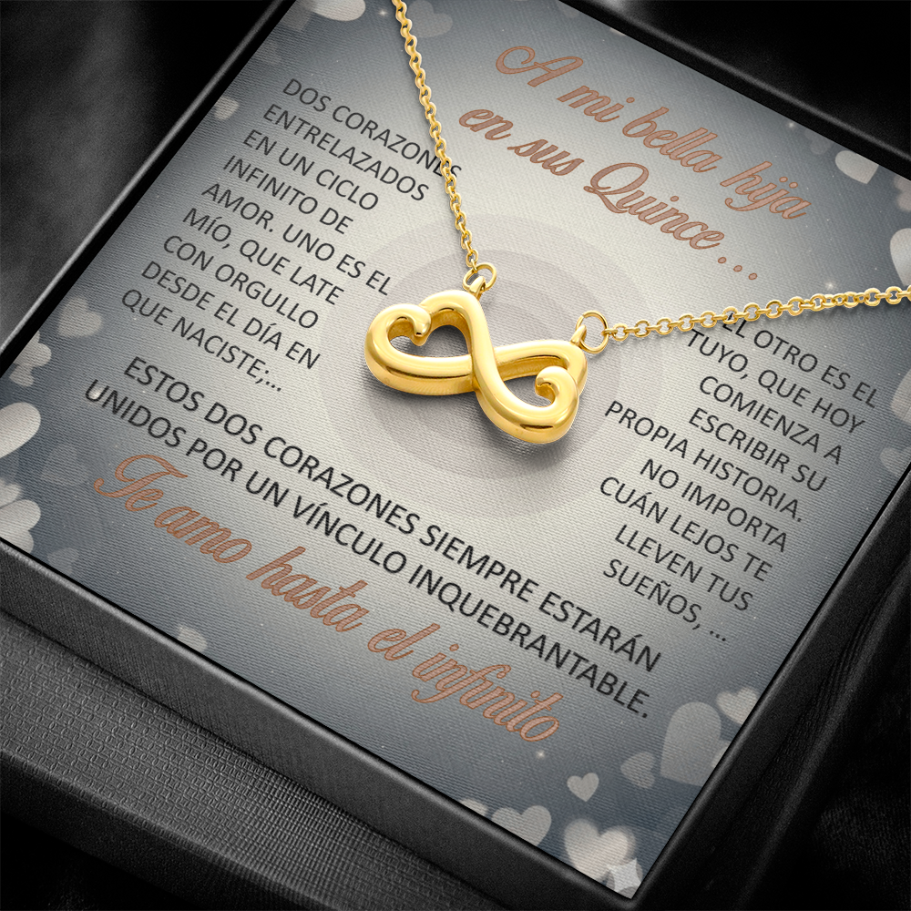 Collar "Eterno Lazo de Quince" (Infinito de Corazones) – Regalo para la hija quinceañera