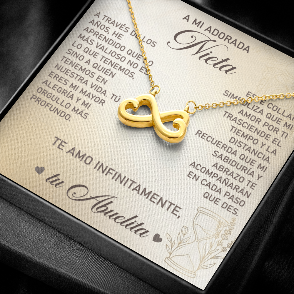Collar MIKORA Endless Love Corazones Infinitos "Legado de Amor" - Regalo de Abuela a Nieta - Acabado en Oro de 14k/18k ♾️👵❤️
