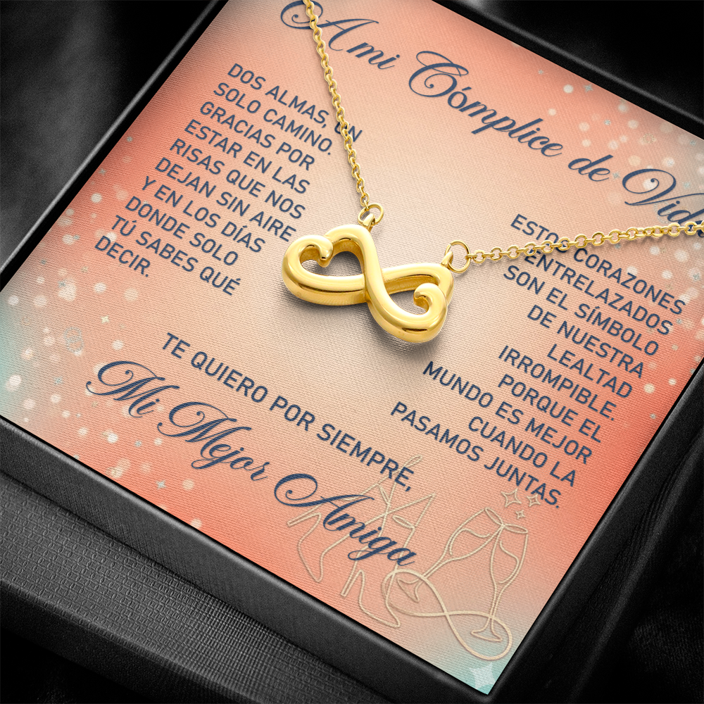 Collar MIKORA Endless Love Corazones Infinitos Edición: "Almas Gemelas" - Acabado en Oro de 14k o 18k - Regalo para Mejor Amiga ♾️👯‍♀️