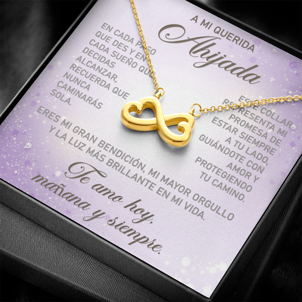 Collar MIKORA Endless Love 'Corazones Infinitos' Edición: "Luz de Guía" - Acabado en Oro de 14k o 18k - Regalo de Madrina a Ahijada ♾️🕊️