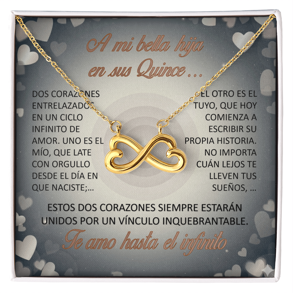Collar "Eterno Lazo de Quince" (Infinito de Corazones) – Regalo para la hija quinceañera
