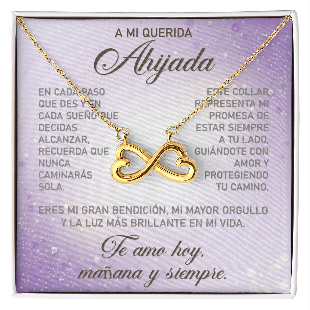Collar MIKORA Endless Love 'Corazones Infinitos' Edición: "Luz de Guía" - Acabado en Oro de 14k o 18k - Regalo de Madrina a Ahijada ♾️🕊️