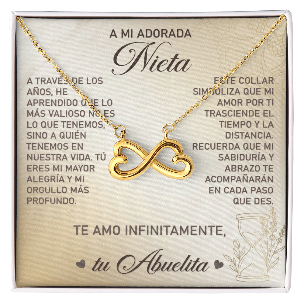 Collar MIKORA Endless Love Corazones Infinitos "Legado de Amor" - Regalo de Abuela a Nieta - Acabado en Oro de 14k/18k ♾️👵❤️