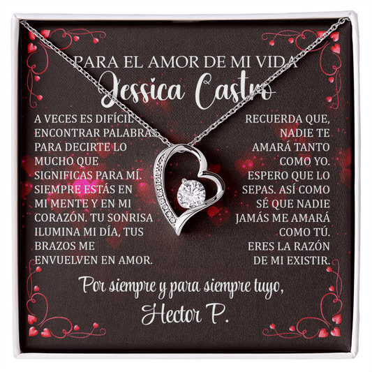 Collar Forever Love: "Eres la razón de mi existir" (Acabado Oro 14k-18k)