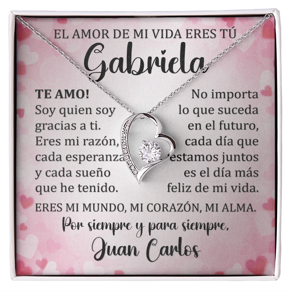 Collar Forever Love: Regalo para Mujer El Amor de Mi Vida (Acabado Oro 14k - 18k)