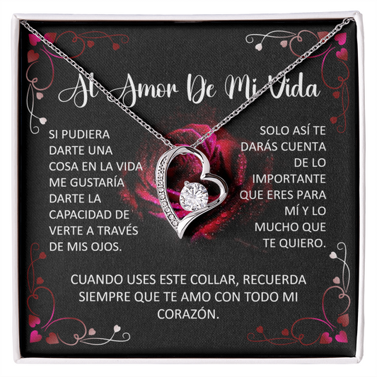 Collar Forever Love: Al Amor De Mi Vida "Recuerda Siempre Que Te Amo" ( Acabado Oro 14Q - 18Q)